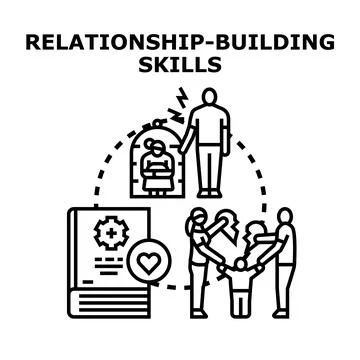 People developing relationship building skills with communication training Stock Illustration