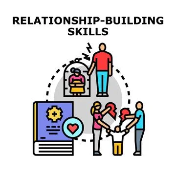 People developing relationship building skills with communication training Stock Illustration
