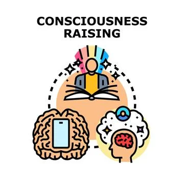People developing self awareness through learning and technology Stock Illustration