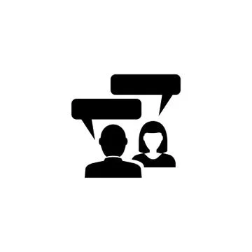 People with Dialog Speech Bubbles Flat Vector Icon Illustrazione stock