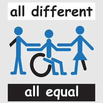 People with different disabilities Stock Illustration