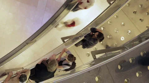 People at different levels in a mall Stock Footage 4223191