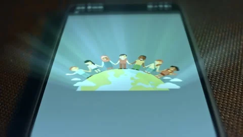 People of different nations stand along holding hands, unity concept Stock Footage 309459957