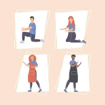 People in different poses Stock Illustration