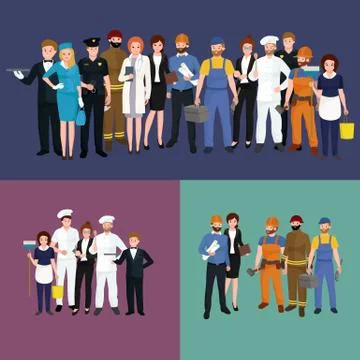 People different profession. Man and woman vector illustration set Stock Illustration