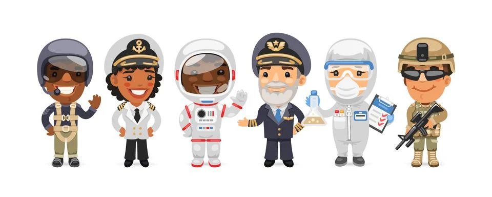 People with Different Professions Stock Illustration