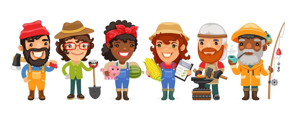 People with Different Professions Stock Illustration