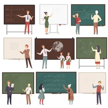 People in different situations. Characters in studying vector illustration イラスト素材