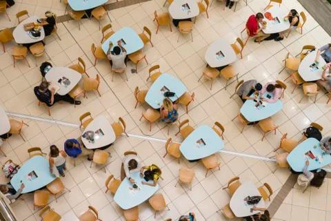 People dining in food court in Brisbane Stock Photos