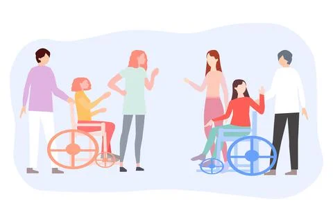 People with disabilities communicate, the vector graphics Stock Illustration