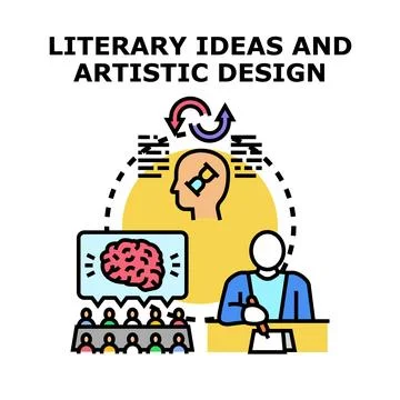 People discussing creative ideas and artistic design concepts Stock Illustration