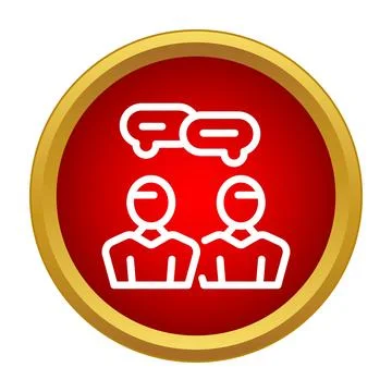 People discussing having a conversation speech bubbles icon Stock Illustration
