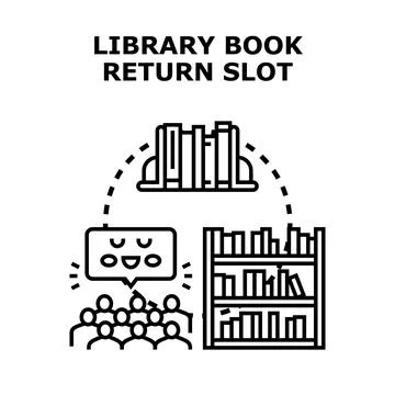People discussing learning and knowledge in library Stock Illustration