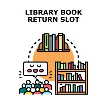 People discussing learning and knowledge in library Stock Illustration