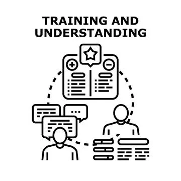 People discussing, learning, gaining knowledge and understanding Stock Illustration