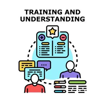 People discussing, learning, gaining knowledge and understanding Stock Illustration