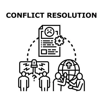People discussing problems for conflict resolution process Stock Illustration