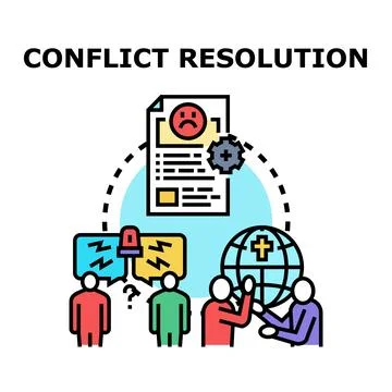 People discussing problems for conflict resolution process Stock Illustration
