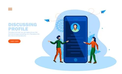 People discussing profile of candidate vector illustration Stock Illustration