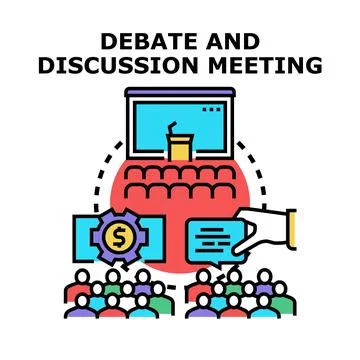 People discussing startup project strategy at business meeting Stock Illustration