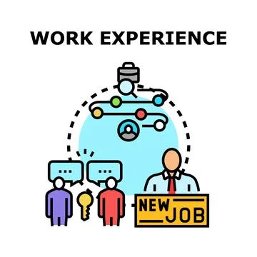 People discussing work experience path for a new job Stock Illustration