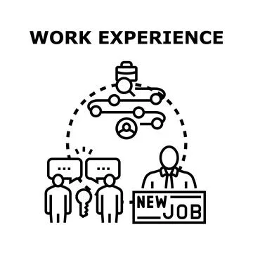 People discussing work experience path for a new job Stock Illustration