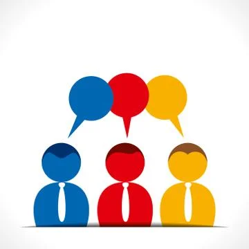 People discussion with message bubble Stock Illustration