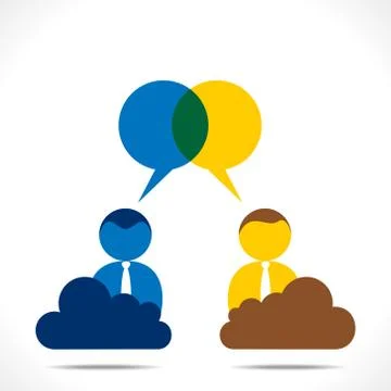 People discussion with message bubble vector Illustrazione stock
