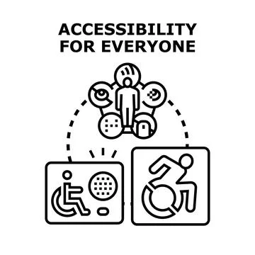 People diverse needs requiring digital physical accessibility Stock Illustration
