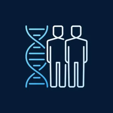 People with DNA double helix vector linear colored icon 스톡 일러스트