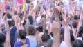 People do yoga in Times Square NYC as part of the International Day of Yoga HD Footage