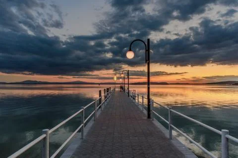 People on a dock Stock Photos