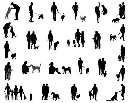 People with dog Stock Illustration