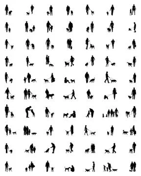 People with dog Stock Illustration