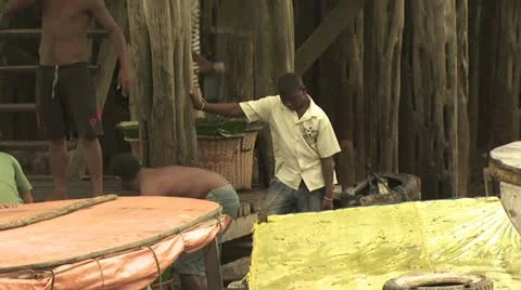 People Doing Business on the Docks of Belem Do Para, Brazil Stock Footage 20441932