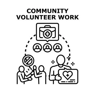 People doing community volunteer work helping others Stock Illustration