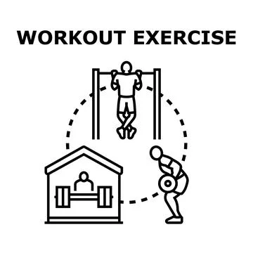 People doing different types of exercise workout Stock Illustration