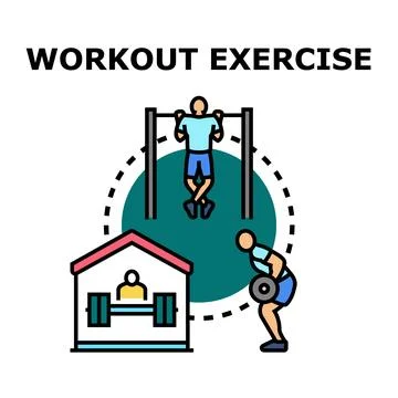 People doing different types of exercise workout Stock Illustration