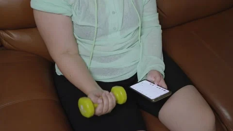 People doing exercise at home concept. Stock Footage 232503909