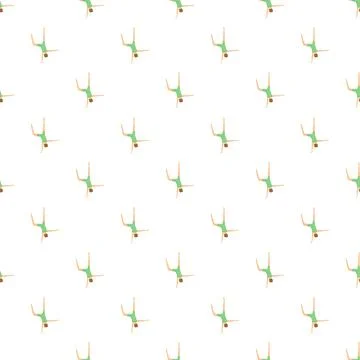 People doing handstand pose seamless pattern background Illustrazione stock