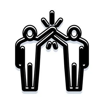 People doing a high five gesture celebrating success Stock Illustration
