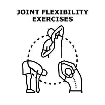 People doing joint flexibility exercises and stretching training Stock Illustration