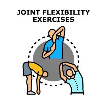 People doing joint flexibility exercises and stretching training Stock Illustration