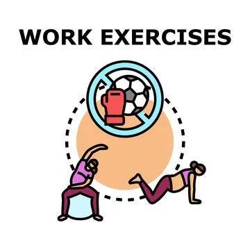 People doing work exercises for health and wellbeing Stock Illustration