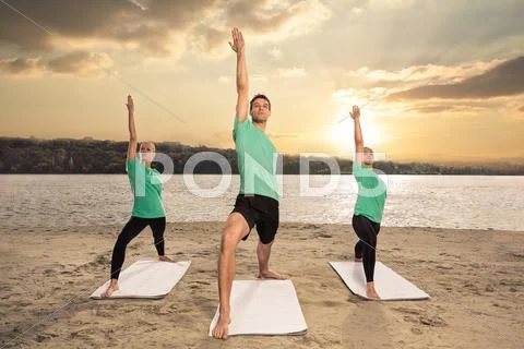 People doing workout Stock Photos