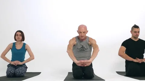 People doing yoga Stock Footage 82609166