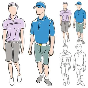 People drawing set Stock Illustration