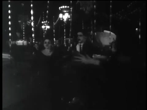 People dressed as zombies running at night, 1960s Stock Footage 260257869