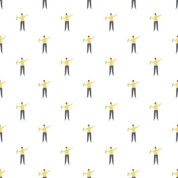 People drinking beverage seamless pattern on white background Stock Illustration