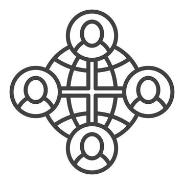 People with Earth vector Multipolarity outline icon or symbol Illustrazione stock